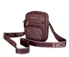 MICHAEL KORS JET SET ITEM MDCROSSBODY FLIGHT BAG GRAPHIC LOGO MK GLITTER OXBLOOD