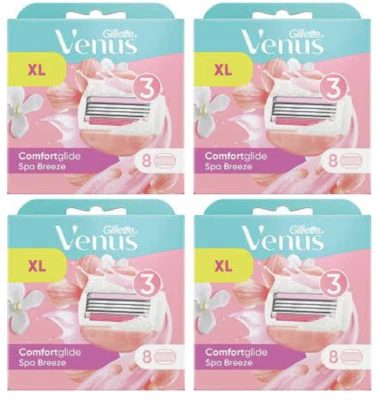 Gillette Venus Comfortglide Spa Breeze Refill Razor Blade Cartridges, 32 Count