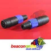 2x Speakon Jack Cable Extender Connector Extension Male Female 4 OR 2 Pole Blue