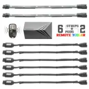 XK Glow Multi-Color Motorcycle LED Accent Light Kit with Remote Key Fob 8-Piece
