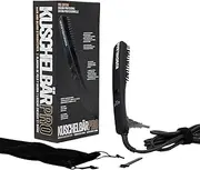 KUSCHELBÄR PRO Heated Beard Straightener Brush from MASC by Jeff Chastain - Arched Comb for More Styling Options, Extra-Long Fixed Cord, 3D Heated Plate Design, 3 Temperature Settings, Auto Turn-Off