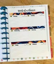 Week at a Glance Two Sided Dashboard for use with the BIG Happy Planner