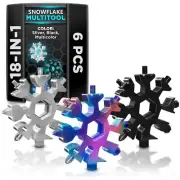 6 Pcs 18 in 1 Snowflake Multi Tool - Christmas Stocking Stuffers for Adults S...