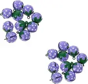 20 Pcs Copper Animal Grazing Bell Strawberry Shape Pet Bells Goat Bells Dog Collar Bell Decorative Bells Strawberry Pattern Bell Collar Charms Wind Chime Bells Violet