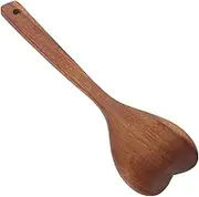 BRIGHTFUFU Wooden Heart Spoon Portable Food Spoon with Long Handle for Salad Mixing Rice Soup Porridge Charming Kitchen Utensil for Home Travel Use