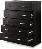 [Artiss] Chest of Drawers 6 Drawer White Tallboy, Dresser Clothes Storage Cabinet Organizer Lowboy Bedside Table Bedroom Furniture Home Living Room Hallway Entryway