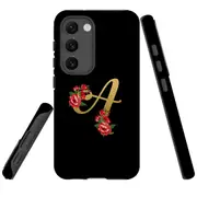 For Samsung Galaxy S23 Case Shielding Cover, Embellished Letter A