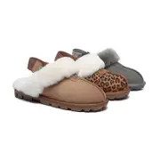 AUSTRALIAN SHEPHERD® 2-Way Style UGG Slippers Sheepskin Wool Removable Strap Slingback Suzie - Grey / AU Ladies 13/14 / AU Men 11/12 / EU 44/45