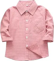 [Sobrisah] Men & Boy Button Down Shirt Kid Flannel Shirt Toddler Buffalo Plaid Shirt Boys Western Shirts Long Sleeve Father Son Dad and Son Matching Shirt, E006 Red Blue, 3 Years