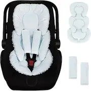 GFU Infant Car Seat Insert Head and Body Support, Reversible Newborn Insert for Carseat with Strap Pads, Soft Stroller Cushion Pillow Insert for Boys and Girls, Fits for Stroller, Swing, Lightblue