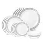 Corelle Dinnerware Set Brushed Silver Glass Chip Resistant 16-pc (Service for 4)