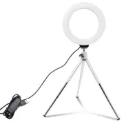 6inch Selfie Desktop Ring Light LED Lamp with Tripod Stand Phone Holder