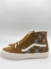 Vans Men's Sk8-HI Tapered Size 9.5 Brown Checkered |VN0009QP1M7|