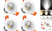 2inch LED Dimmable Downlight, 3W COB Recessed Ceiling 4 Pack Daylight White
