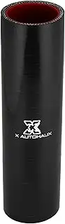 X AUTOHAUX 45mm 1.77" ID Straight Silicone Reducer Hose Silicone Hose Coupler Intercooler Tube Black Red for Car Intercooler Intake Piping