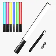 TC-209 Light Tube Portable Fill Light Wand Stick with Bi-Color Tempe ure 2500K-9900K Adjustable CRI≥95 6 Colors Lig ng Modes 12 Kinds Scene Special Effects Black One Size