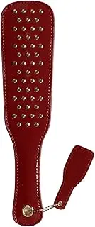 Raenseen Leather Paddle with Removable Pendant - Spanking Tool for Couples, Rivet-Adorned Adult Toy