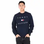 TOMMY 經典LOGO文字大學T恤-深藍色