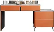 New Furniture Slate Tabletop Dressing Table Bedroom Makeup Vanity Set with Retractable Storage Cabinet Bedside Table Vanity Desk Orange Computer Desk