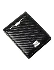[La Enviro] Yamba Minimalist Slim Bifold Front Pocket Vegan Leather Wallet in Black