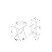 Riverbay Furniture 5-Piece Wood Folding Tray Table Set with Stand in Gray/Brown