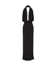 open-back jersey gown FR36 black