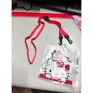 hello kitty 正版 凱蒂貓 雷標 正品 口罩掛繩收納組 識別證 證件套 掛脖套 名片套 名片夾 掛繩 口罩掛繩