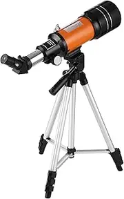 70mm Astronomical Telescope 150X High Power Monocular Telescope Refractor Spotting Scope with 5×24 Finder Scope Tripod Moon Filter 3X Barlow Lens for Star Gazing Watching Camping