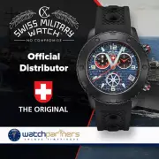 CX Swiss Military RALLYE GMT NERO 44mm DLC Case Chrono watch GMT Blue dial 2752