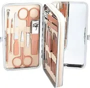 Nail Clipper Set 22 Piece Stainless Steel Clean Cuticle Trimmer Manicure Set Professional Nail Scissors Grooming Kit (Color : Gold)