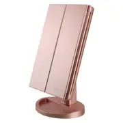 Deweisn Tri-Fold Lighted Vanity Mirror with 21 LED Lights, Touch Screen and 3X/2