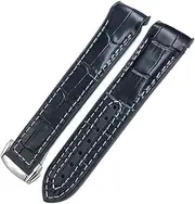 [AEMALL] 22mm 21mm 20mm New Nylon Fabric Cowhide Composite Rubber Watchband Fit for Omega Seamaster 300 Planet Ocean 600 Watch Strap