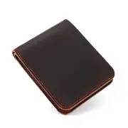 Ekphero Men's Genuine Leather Wallet Large Capacity Slim 6 Card Slots Money Clip, Lightweight Cowhide Portable ID & Cred