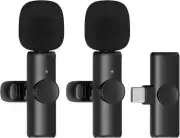 2 Pack Wireless Lavalier Microphone, Plug-Play Black