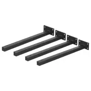 Floating Shelf Brackets, 4pcs 14"(350mm) Wall Mounted Shelf Supports, Black