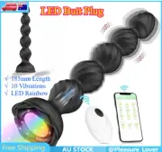 Butt Plug LED Flash Light Anal Vibrator Prostate Stimulator APP Remote Sex Toys