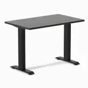 Desky Fixed Height Mini Dark Bamboo Desk 1000x600mm Matte Black Frame