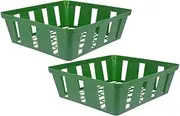 HIAKDOFT 2Pcs Plastic Plant Baskets with Drainage Nursery Baskets for Flowers and Vegetables Durable Material for Easy Cleaning and Storage Versatile Planter Tray