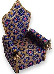 [Tickle Cart] Nand Gopal Palana Kanha Ji Jhula for Bal Ladoo Gopal Singhasan and Ganesh Ji Idol Janmashtmi Home Decor and Home Temple Puja Item | Size : 0,1 and Max 2 Number | | Color : Blue and Colorful Flowers