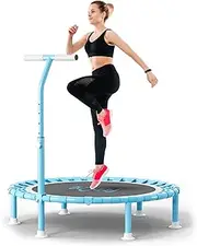 FitinOne 40" Fitness Trampoline with Adjustable Handle Bar, 450lbs Foldable Mini Trampoline Bungee Rebounder for Adults and Kids, Stable & Quiet Exercise Rebounder Indoor Workout