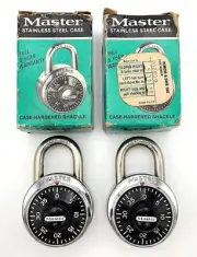 Two(2) Vintage Master Lock 1500 Combination Padlocks - Free Ship