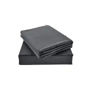 100% Natural Bamboo Bed Sheet Set Charcoal - King Single