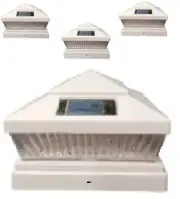 Solar Post Cap Light 4 Pcs 6x6 Solar White Color Square 5 LED Bulbs Fence Light