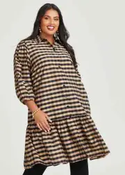 ts Taking Shape Shirt Dress Size 20 Check Zeta Style NWT