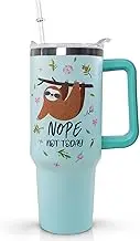 Ceovfoi 40 Oz Sloth Tumbler With Handle, Coffee Travel Mug Cup Water Bottle, Sloth Decor, Gifts for Women