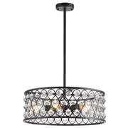 Jazz 3L Crystal Modern Pendant Lights Matt Black | Marden Designer