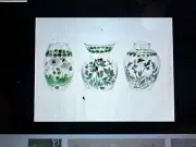 Portmeirion Botanic Garden Hand Painted Set of 3 Glass Mini Vases