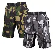 Mens Tactical Military Combat Cargo Shorts Pants Casual Camo Army Half Trousers