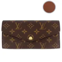 在飛比找Yahoo奇摩購物中心優惠-LV M60531 Monogram經典LV花紋壓扣長夾(咖