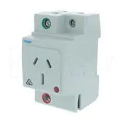 Hager SNO15DA Din GPO, Single Socket Outlet, Double Pole, 15A, 250V, 3 Pin, Din Rail Mount, White, 2.5 Module
